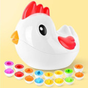 Chicken Toddler Toys - Egg Toys Shape Sorter With 8 Eggs | Easter Sensory Learning Fine Motor Skills Toys Gifts For 1, 2, 3, 4 Year Old Girls Boys | Montessori Educational Color Recognition
