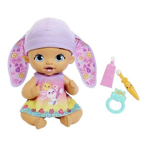 My Garden Baby Brush & Smile Little Bunny Baby Doll (12-In) With 3 Accessories And 2-In-1 Outfit, Pink Hat, Great Gift For Kids Ages 2Y+