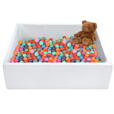 Trendbox Extra Large Ball Pit 47.2X47.2X13.8In Foam Ball Pit Balls Kids Ball Pits For Toddlers Babies Balls Not Included - White