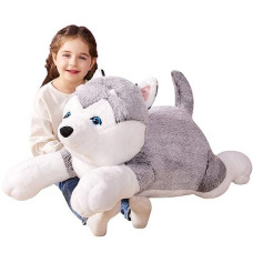Ikasa Giant Husky Stuffed Animal Plush Toy,30 Large Dog Puppy Cute Jumbo Soft Toys,Huge Big Size Plushy Fluffy Fat Plushie,Gifts For Kids