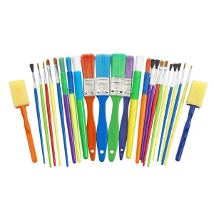 25 Assorted Paint Brush And Applicators In A Clyinder, School Art Supplies, Art Supplies, Craft Projects, Children, Gift, Classroom, Home