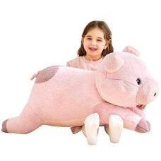 Ikasa Giant Pig Stuffed Animal Plush Toy,30 Inches Large Pig Toys Gifts For Kids Girls Boys Girlfriend Childrens