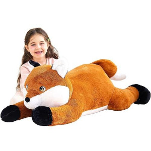 Ikasa Giant Fox Stuffed Animal Plush Toy, 30" Large Fox Toys For Kids Girls Boys Girlfriend Childrens