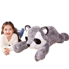Ikasa Giant Raccoon Stuffed Animal Plush Toy,Large Racoon 30" Cute Jumbo Soft Toys,Huge Big Size Plushy Fluffy Fat Oversized Plushie,Gifts For Kids