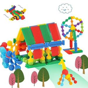 Kutoi Sensory Building Blocks - Press And Stay Toy Building Sets - 70Pcs Bristle Blocks For Toddlers Preschool Learning Activities - Stem Toys For 3 Year Old + Boy And Girl