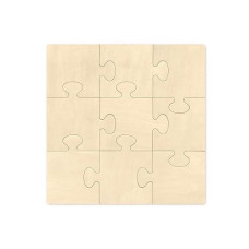 Craft Supply Customizable Make Your Own Wood Puzzle Cutout Set - 9 Pieces - Makes A 11.4 X 11.4 Inch Puzzle