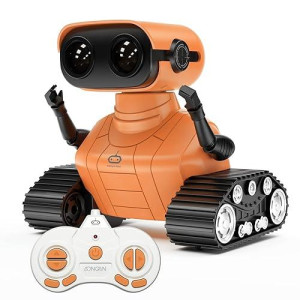 Aongan Robot Toys - Remote Control Robot Toys For Kids, Dancing Singing Music Led Eyes Demo, Interactive Engaging Robots, Usb Charging Tech Gifts Toys For Boys Girls 3 4 5 6 7 8 9 Years Old (Orange)