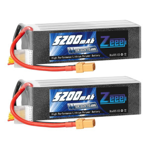 Zeee 6S Lipo Battery 5200Mah 22.2V 120C Soft Case Lipo With Xt90 Connector Rc Battery For Rc Car Truck Airplane Helicopter Quadcopter Boat (2 Pack)