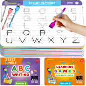 2X Set Busy Book Handwriting Practice For Kids - Learn To Write For Toddlers Age 3 4 5 - | 24 Tasks | 4 Dry Erase Markers | Pre K Abc Letter Tracing | - Homeschool Preschool Learning Activities