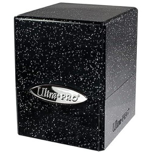 Ultra Pro - Satin Cube 100+ Card Deck Box (Glitter Black) - Protect Your Gaming Cards, Sports Cards Or Collectible Cards In Ultra Pros Stylish Glitter Deck Box, Perfect For Safe Traveling