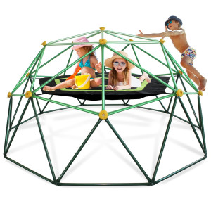 Yuanwe 10 Ft Climbing Dome With Canopy, Geometric Dome Climber For Kids 3-12,1000 Lbs Capacity, Rust And Uv Resistant Steel, Be Applicable Backyard Jungle Gym Outdoor Garden