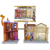 Wizarding World Harry Potter, Magical Minis Diagon Alley 3-in-1 Playset with Lights Sounds, 2 Figures, 21 Accessories, Kids Toys for Ages 6 and up