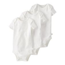 Little Planet By Carter'S Unisex-Baby 3-Pack Short Sleeve Bodysuits Made With Organic Cotton, Creamy, 12 Months