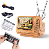 Retro Video Games Console For Kids Adults Built-In 308 Classic Electronic Game 3.0'' Screen Mini Tv Games Console Support Tv Output And Usb Charging Birthday Xmas Gift For Boys Girl 4-12 (Brown)