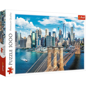 Trefl Brooklyn Bridge, New York, Usa 1000 Piece Jigsaw Puzzle Red 27"X19" Print, Diy Puzzle, Creative Fun, Classic Puzzle For Adults And Children From 12 Years Old
