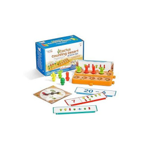 hand2mind Cactus Counting Activity Set, Counters for Kids Math, Counting Objects, Color Sorting, Toys for Counting, Sorting Toys, Ten Frame Manipulatives, Ten Frame Math, Montessori Math Materials