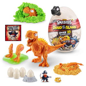 Smashers Dino Island Mega Egg T-Rex Toy By Zuru, Dinosaur Toys For Kids 5+, Includes 25 Surprises - Great Filled With Slime, Sand And More, Ages 5+