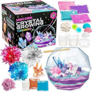 Original Stationery Unicorn Crystal Growing Kit For Kids 7+, Includes 18 Pieces & Easy-To-Follow Manual, Grow 3 Crystals And Make A Magical Scene With Unicorns