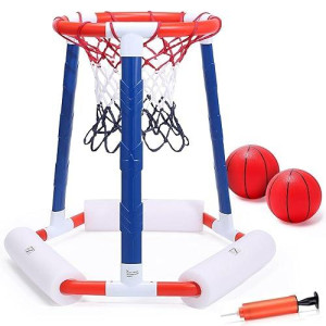 Eaglestone Pool Basketball Hoop, Toddler Basketball Hoop Indoor For Kids Adults With 2 Pool Balls And Pump, Floating Inflatbale Basketball Games For Swimming Pool Outdoor Play