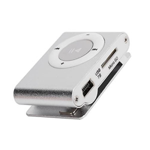 Zopsc-1 Lightweight Back Clip Mp3 Player,Portable Mini Player Backclip Mp3 Lossless Sound Music Player For Running Sports Home Office Outdoor Silver
