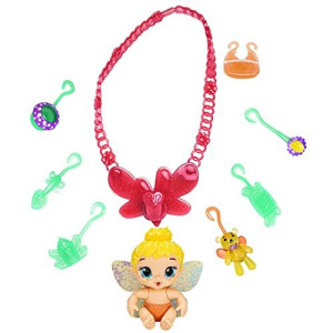 Baby Alive Glo Pixies Minis Carry ?N Care Necklace, Sweetie Sunshine, 3.75-Inch Pixie Doll Toy With Doll Carrier And Nurturing Charm Necklace
