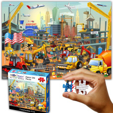 Think2Master Construction In New York City, Usa 250 Pieces Jigsaw Puzzle Fun Educational Toy For Kids, School & Families. Great Gift For Boys & Girls Ages 8+ To Stimulate Learning. Size: 14.2