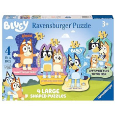 Ravensburger Bluey Toys - 4 Large Shaped Jigsaw Puzzles (10, 12, 14, 16 Pieces) - Age 3 Years Up - Gifts For Kids