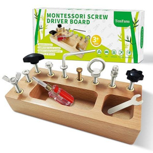 Montessori Toys For 3 4 5 Year Old, Montessori Screwdriver Board, Kids Wooden Toys, Fine Motor Skills Toys, Sensory Preschool Learning Toys For Toddler Travel