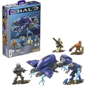 Mega Halo Toys Vehicle Building Set, Ghost Of Requiem Aircraft With 135 Pieces, 4 Poseable Micro Action Figures And Accessories, Gift Ideas