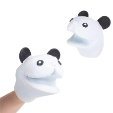 Panda Rubber Hand Puppet, Soft And Stretchy Animal Hand Puppet, Fits All Hand Sizes, For Girls And Boys, Party Favors, 4 (Single)