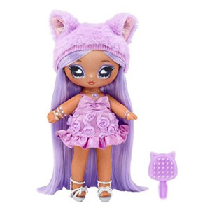 Na Na Na Surprise Sweetest Gems Valentina Lovely 7.5 Fashion Doll Amethyst Birthstone Inspired With Purple Hair, Satin Dress & Brush, Poseable, Great Toy Gift For Kids Girls Boys Ages 5 6 7 8+ Years