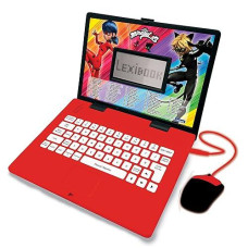 Lexibook Miraculous Ladybug Cat Noir, Educational And Bilingual Laptop French/English, Toy For Child Kid (Boys & Girls), 124 Activities, Learn Play Games And Music With Ladybug, Red/Black, Jc598Mii1