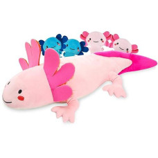 Daughe Axolotl Plush Toys 21 Inch, 5Pcs Stuffed Animal Axolotl Plushie Toy For Kids Girls, Birthday Gift, Home Decoration, Cute Mexican Salamander Plush Toy, Axolotl Mom With Babies