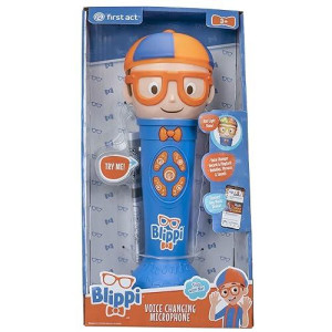 Blippi Voice Changing Microphone, 8.5-Inch - Lights And Sounds - Features Voice Recording And Voice Changer - Sing Along To Built-In Music Clips Phrases - Music Fun - Ages 3+