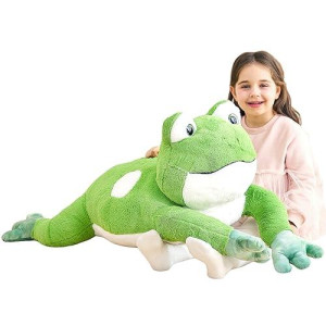Ikasa Stuffed Frog, 30'' Giant Plush Toy, Soft Animal Hugging Pillow For Kids Girls Boys, Premium Quality Stuffed Animal
