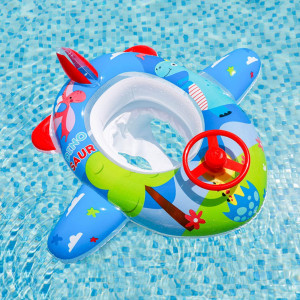 Inflatable Airplane Swimming Float For Kids, Baby Swim Float With Steering Wheel And Horn, Baby Safe Summer Fun Pool Floats For Kids