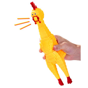 Animolds Squeeze Me Rubber chicken Toy Screaming Rubber chickens for Kids Novelty Squeaky Toy chicken (Square Random color)