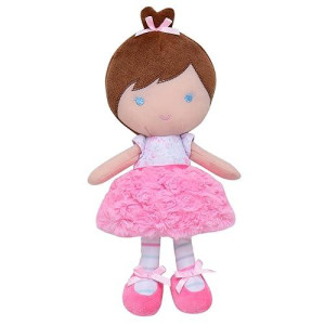 Plush Baby Doll With Satin Trim, Tina (Pink Floral, 11 Inch)