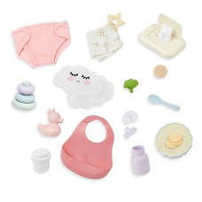 Babi By Battat B Care & Feeding Set (20 Pieces) - 14-Inch Baby Doll Accessories - Changing Diaper, Bib, Play Food - Meal Time & Changing Toys For Children Ages 2+