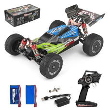 Wltoys 144001 Racing Rc Cars,1:14 Scale High Speed Remote Control Car For Adults Kids, Fast Rc Cars With 2 Batteries, 2.4Ghz Rc Buggy Off-Road Drift Car With Rtr Aluminum Alloy Chassis (Green)