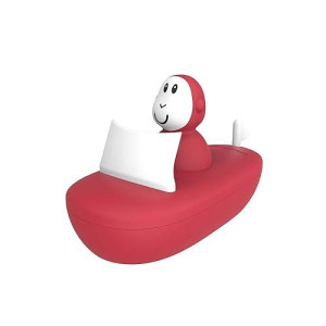 Matchstick Monkey, Bathtime Boat Set, Baby Bath Toy W/Biocote To Keep Fresh & Clean, Easy To Grip, Sensory Learning - Boat Set (1 Wobbler + 1 Boat), 6 Months Old+, Red