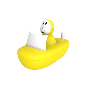 Matchstick Monkey, Bathtime Boat Set, Baby Bath Toy Wbiocote To Keep Fresh & Clean, Easy To Grip, Sensory Learning - Boat Set (1 Wobbler + 1 Boat), 6 Months Old+, Yellow