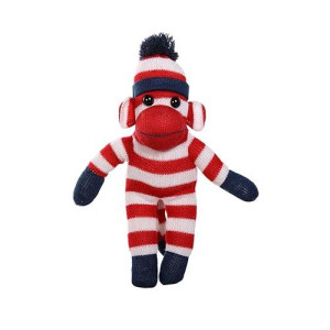 Plushland Adorable Sock Monkey, The Original Traditional Hand Knitted Stuffed Animal Toy Gift-For Kids, Babies, Teens, Girls And Boys Baby Doll Present Puppet (16'' Red)