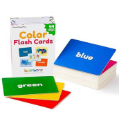 Color Flashcards For Toddlers - 44 Color Cards To Help Learn Colors & Words - Thick Color Learning Cards - Includes Simple & Advanced Colors