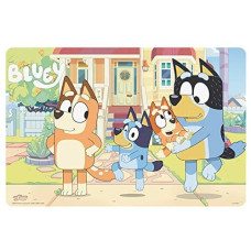 Designs Bluey Reusable Bpa Free Kids Placemat, Bandit, Bluey And Friends