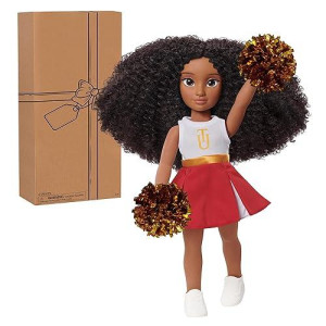 Just Play HBcyoU Tuskegee cheer captain Alyssa 18-inch Doll Accessories, curly Hair, Medium Brown Skin Tone, Designed and Developed by Purpose Toys