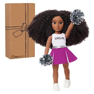Just Play HBcyoU cheer captain Alyssa 18-inch Doll Accessories, curly Hair, Medium Brown Skin Tone, Designed and Developed by Purpose Toys