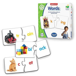 Learning Journey International Match It! - Words - Self-Correcting Reading Puzzle- Match The Words To Images, Multicolor