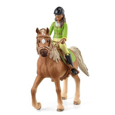 Schleich Horse Club Sarah And Mystery Horse Set - Playset With Removable Saddle And Bridle, Fully Movable Rider Figurine, Adventurous Fun For Boys And Girls, Gift For Kids Ages 5+