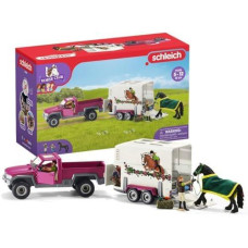 Schleich Horse Truck And Trailer Toys - 14 Piece Pickup Truck & Trailer Playset, With Horse Figurine, Rider Action Figure, And Pony Accessories, For Girls And Boys Ages 5 And Above